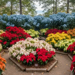 Poinsettia Plants Live Set of 2, Christmas Holiday Houseplants, 5-9 Inches Tall, No Pot