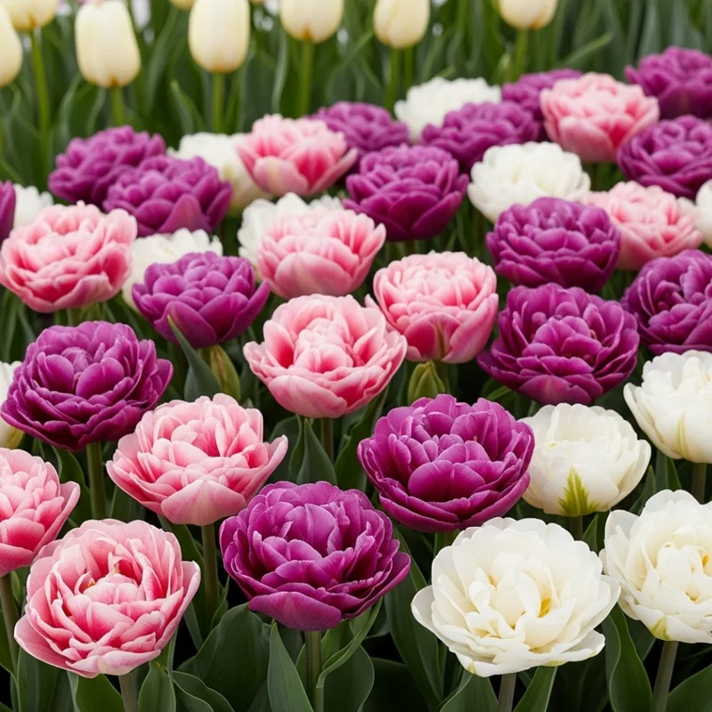 Double Tulip Bulbs 15 Mix - Fall Planting Spring Blooming Flower Bulbs